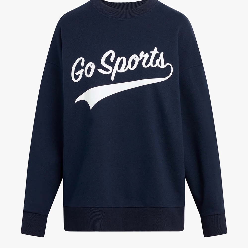 Favorite Daughter Navy Crewneck Go Sports Sweatshirt